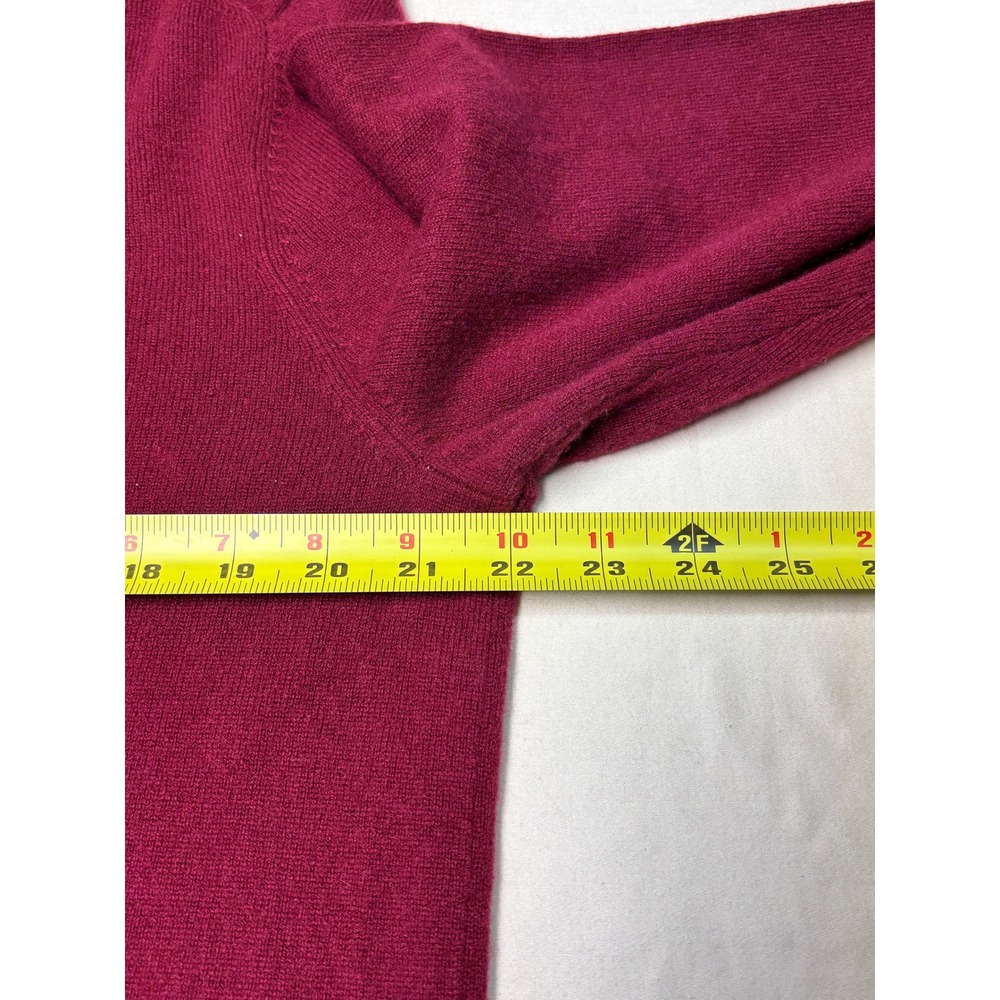 JOS A BANK RESERVE Mens Large 100% Cashmere Quarter‎ Zip Sweater Burgundy - Picture 5 of 6